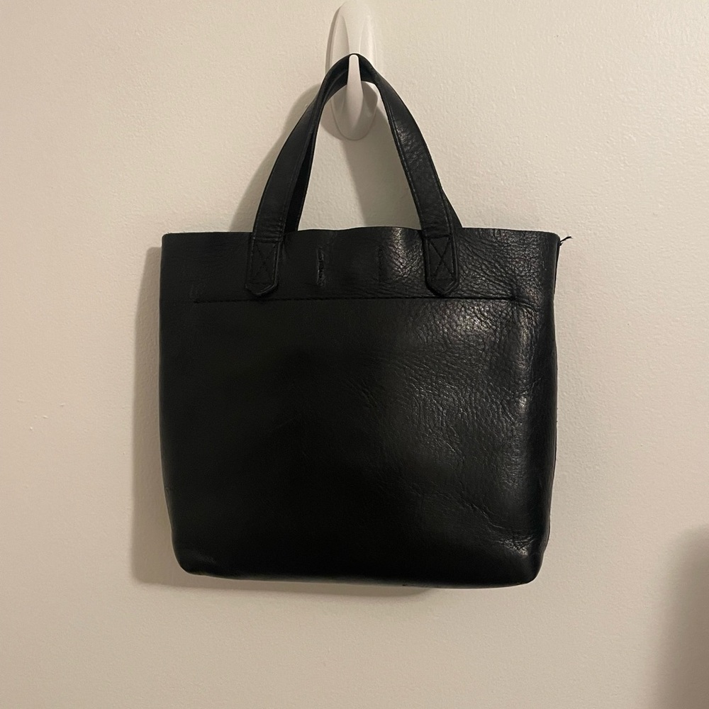 Madewell Black Mini Leather Tote Bag